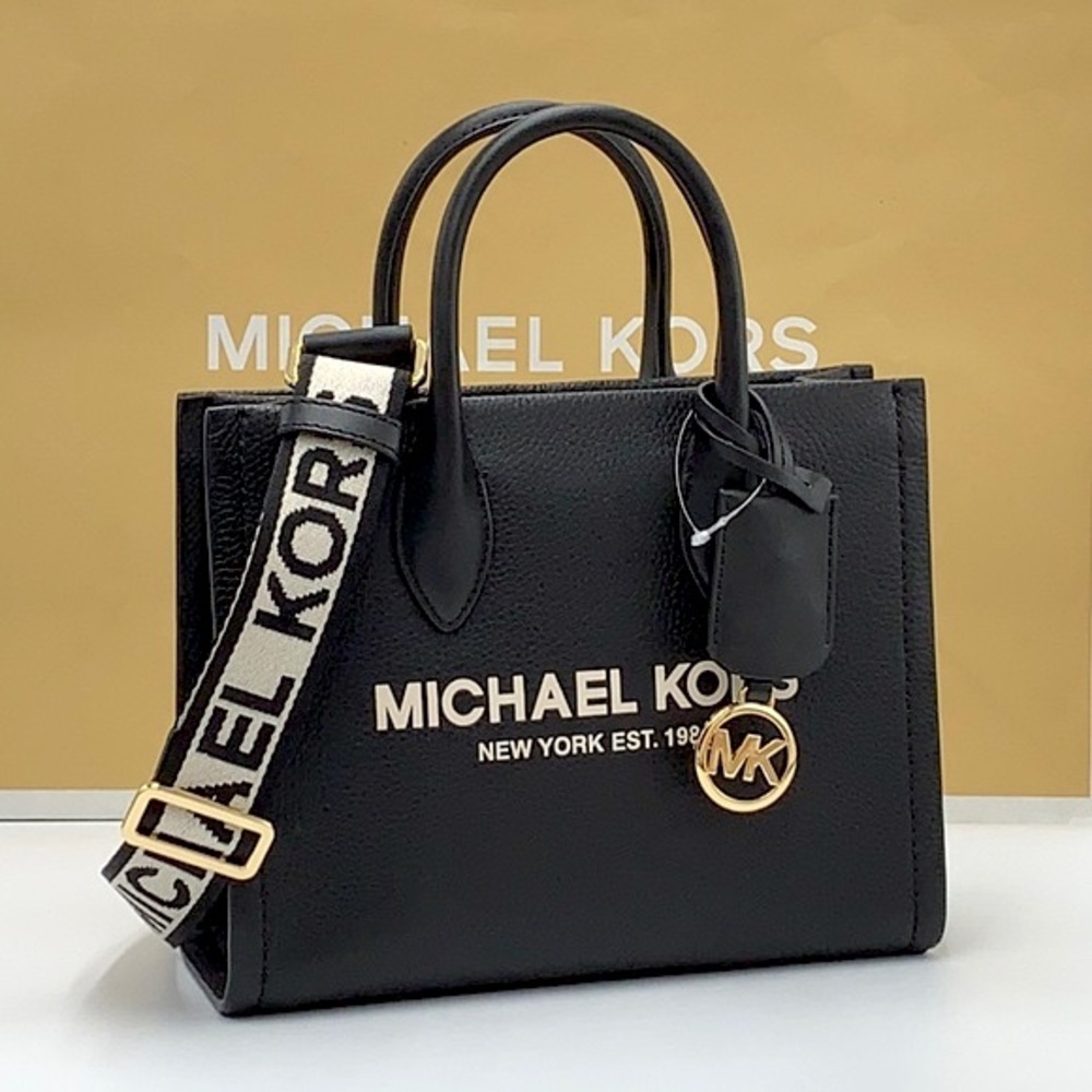 MICHAEL KORS MIRELLA SMALL SHOPPER TOP ZIP XBODY Black COLOR